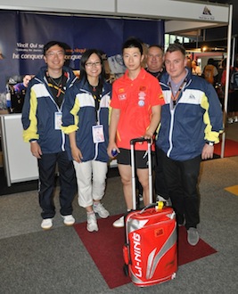 Ma Long visiting the VQ Stand